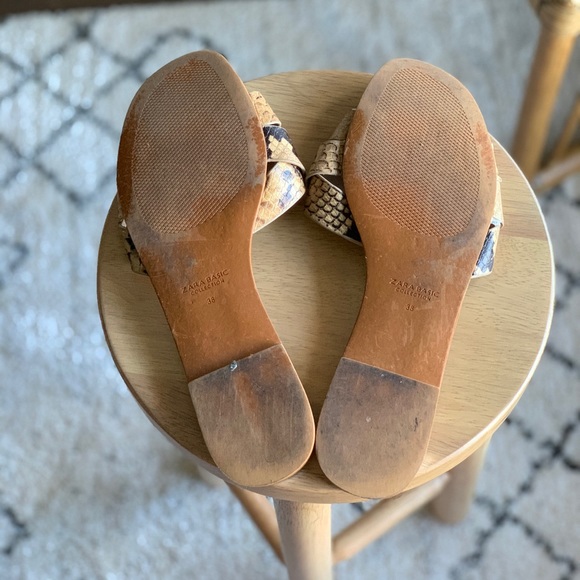 Zara Python Snake Print Sandals - Picture 3 of 5